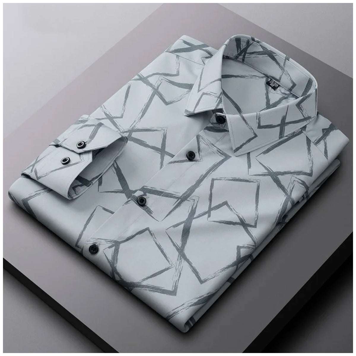 Men's Premium Cotton Light Grey and Black Colour Check Shirt